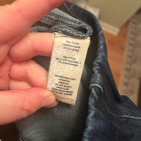 Soft Surroundings Women’s Petite Hi Waisted Pull On Dark Denim Jeans Size LP - Picture 5 of 6